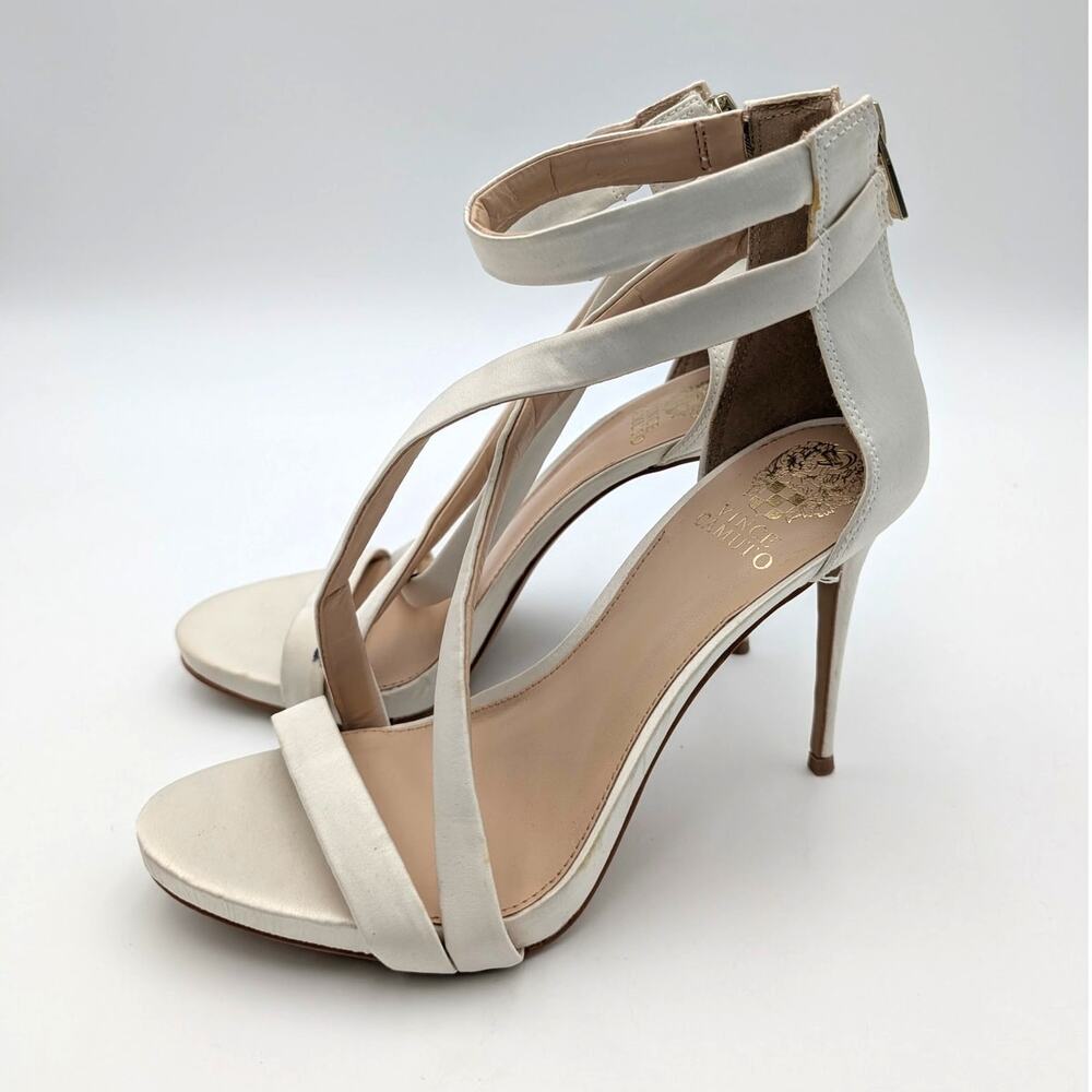 Vince Camuto Devinhara Ankle Strap Sandals Women's Ivory Size US8.5M EU39